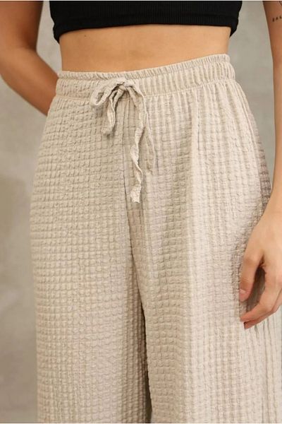 Butik High Waist [Gofre] Pants with Bolts