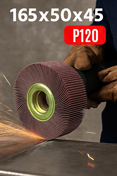 LEOX 165x50x45 Flanşlı Mop Zımpara – Metal, Ahşap, Paslanmaz Yüzeyler İçin Profesyonel Parlatma P120