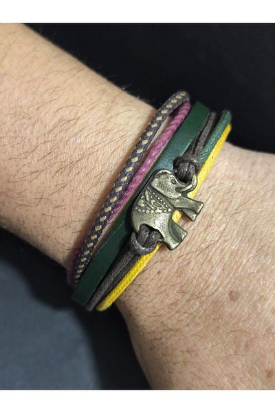 enyatakı Elephant Model Original Leather Rope Bracelet