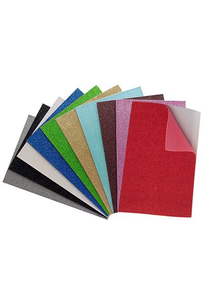ALPJOY 50X70 Eva Sheet Glitter Adhesive Mixed Color 10 Pack