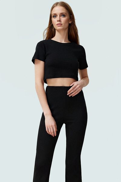 PayBuy Crew Neck Fitted Knitted Blouse Pants Suit Daily Use Elegant Design Comfortable and Stylish