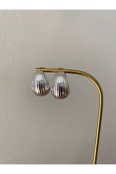 marsel aksesuar Xuping Streak Drop Mussel Silver Earrings