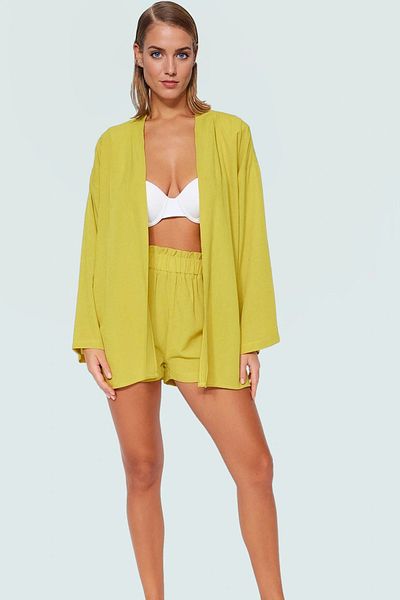 PayBuy Woven Kimono Shorts Set Summer Beach Set Comfortable V Neck Premium Quality Long Lasting Trend Design