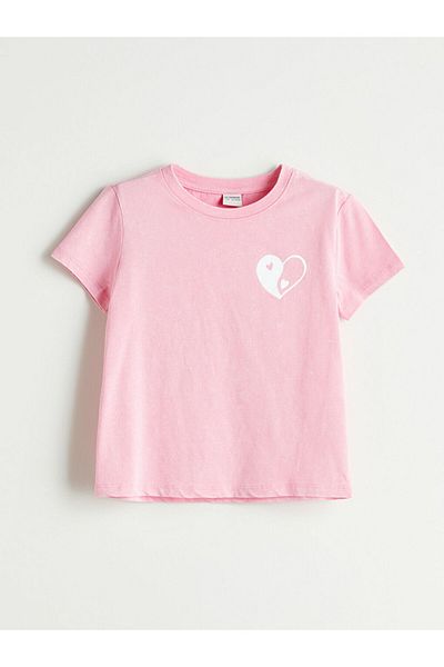 LC Waikiki Green Crew Neck Girl's T-Shirt
