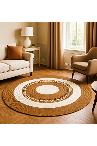 BHR Creative Trikotlu Yuvarlak Salon Mutfak Balkon Oturma Odası Kapı Önü Bany...