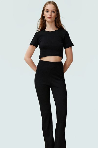 PayBuy Crew Neck Fitted Knitted Blouse Pants Suit Daily Use Elegant Design Comfortable and Stylish