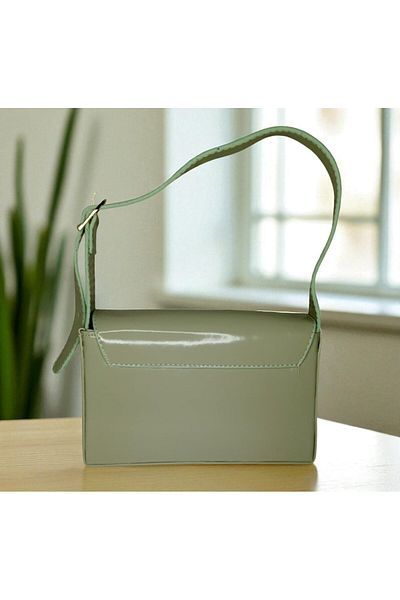 marufshop Geantă de mână pentru femei, cu curea reglabilă, din piele artificială, culoare verde