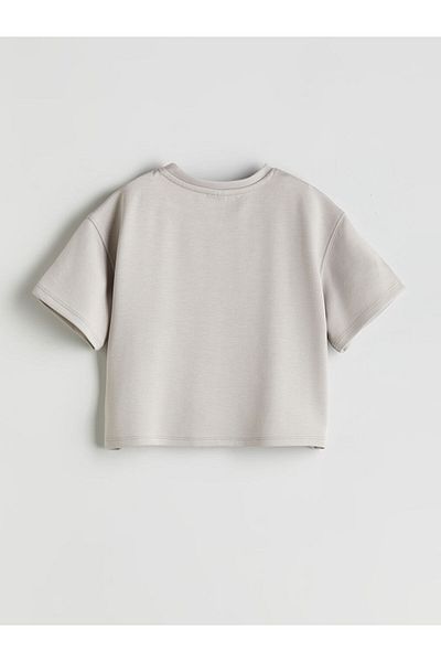 LC Waikiki New Season Crew Neck Soft Touch Girls' T-Shirt - S5O561Z4