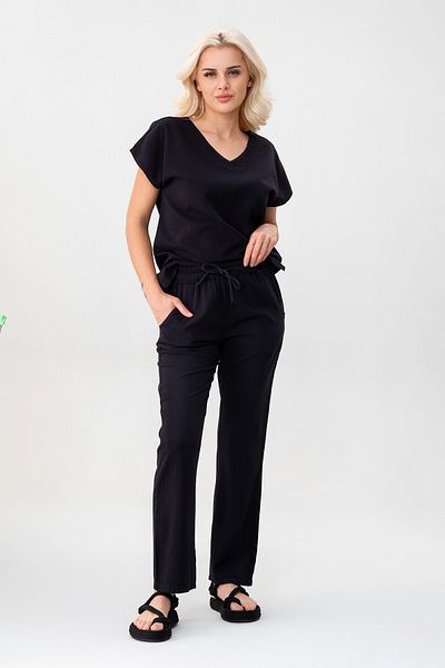 Bold & Young Women's Double Pocket Elastic Waistband Trousers