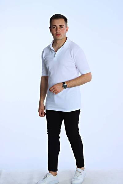 eg38 Regular Polo Neck T-Shirt White