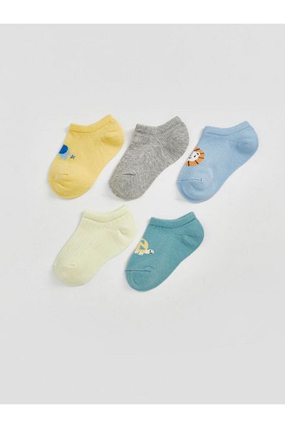 LC Waikiki New Season Printed Baby Boy Booties Socks 5-Piece - S5Bp51Z1