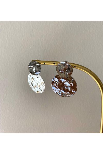 marsel aksesuar Xuping Textured Model Dangle Silver Earrings