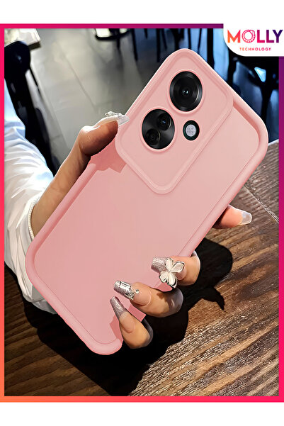 Molly OPPO RENO 11F İçin Kum Pembesi Kenarları Kalın Pan Silikon Kılıf