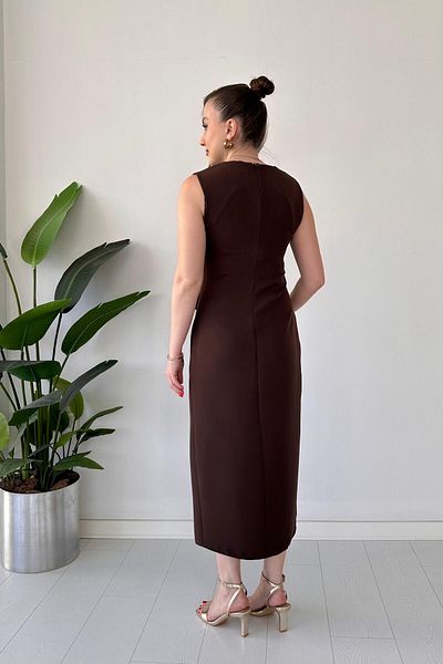 MaziButik Φόρεμα με πόρπη Auger Καφέ