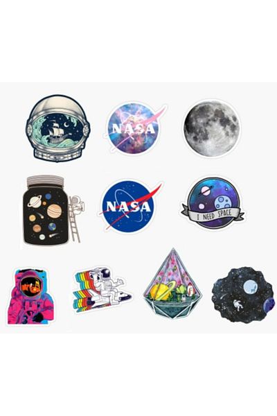 MS Major Selection Nasa and Space Design Sticker Set - Suitable for Phone, Computer and Other Surfaces