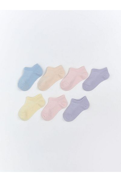 LC Waikiki Blue Basic Baby Girl Booties Socks 7 Pack