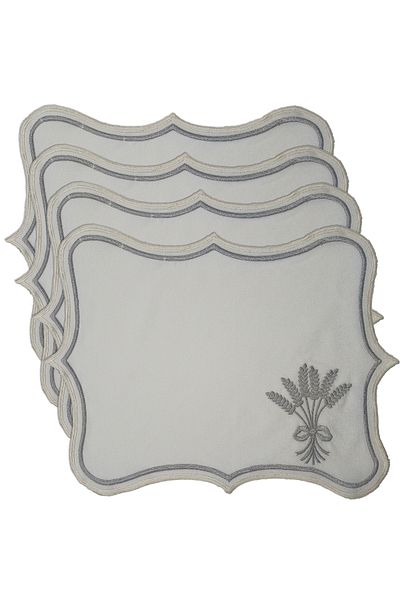 NB Neubella Home Nerina 4 Piece Luxury American Service Presentation Embroidered Cover Set Carefree Dowry Linen Set for 4 People