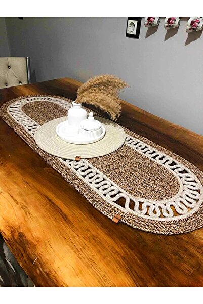 BHR Creative Jüt Trikot Model Runner Orta Sehpa Örtüsü Konsol Örtüsü