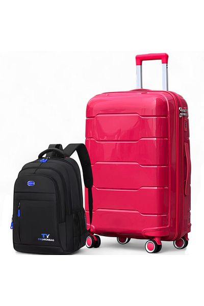 ZAAPPY Unbreakable PP 24 Inch[20-25kg] Luggage with Stylish Backpack Combo