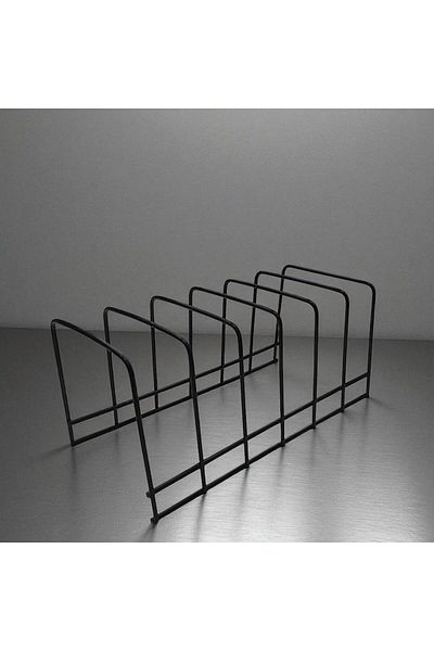 Gead Blackline 6 Compartment Plate Rack & Organizer & Square