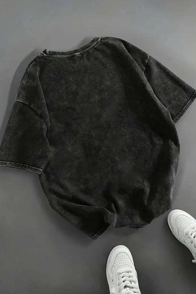 Redboxbutik Created Flower Washed Oversize Vintage T-Shirt