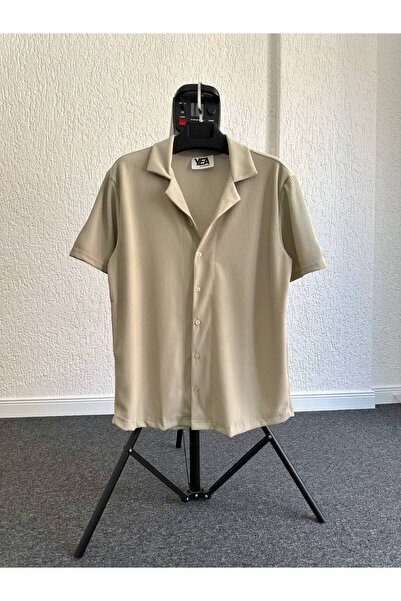 tetramoda Османська тканина, звичайний крій, короткі рукави, фактурна чоловіча сорочка