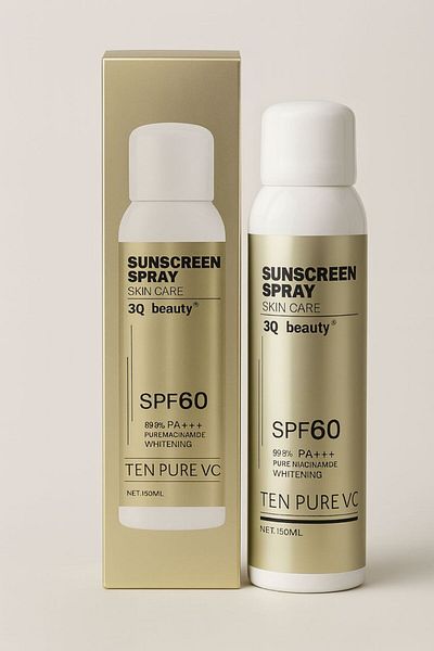 3q Beauty Ten Pure VC Sunscreen Spray SPF60 – Lightweight Broad-Spectrum Protection with Niacinamide