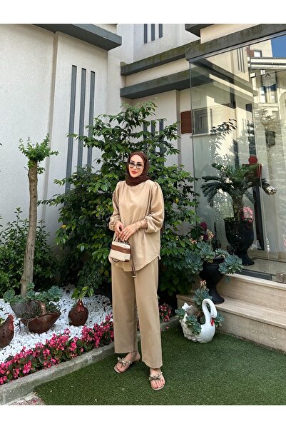 Moda Lippa Organic Şile Cloth Beige Pants Set