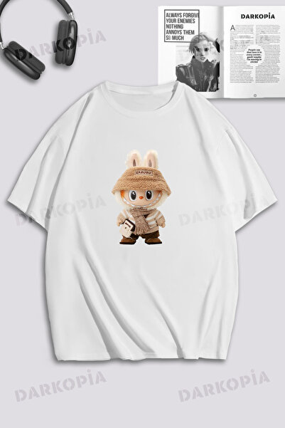 darkopia Unisex Žene - Muškarci - Deca Slatki Labubu Štampano Oversize kroj T...