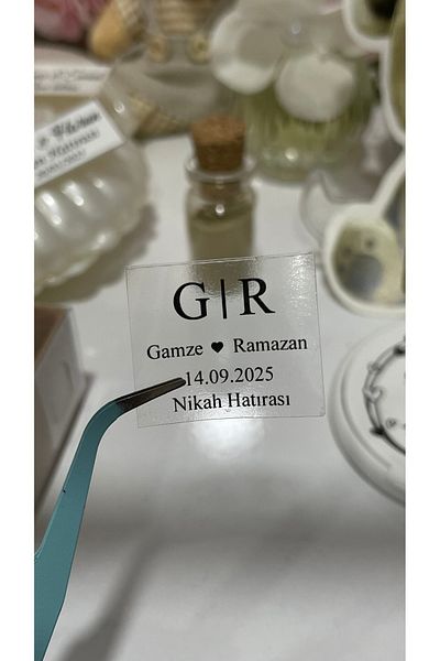 ARLetikettasarım Engagement, Wedding Souvenir Transparent Sticker 4X3 cm 88 Pieces -Arletikettasarim