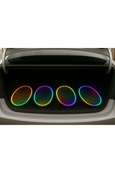 LED LEVEL pixel Kayar Ledli Oval Hoparlör Kapağı Sese duyarlı Neon Işıklı Oval Kapak