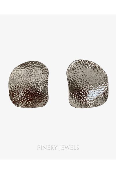 Pinery Jewels Pair of Crushed Plate 4.5 cm Women's Earrings