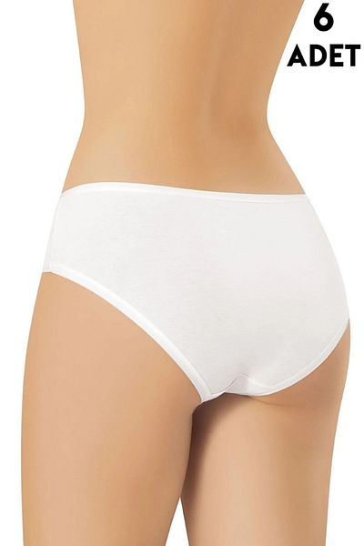 Loule Bumbac și modal elastic 6 bucăți alb Paris Model Bikini Slip LL.K51.O08.001