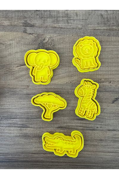 KSTECH Cute Safari Themed Cookie Mold, Play Dough Mold, Clay Mold Set