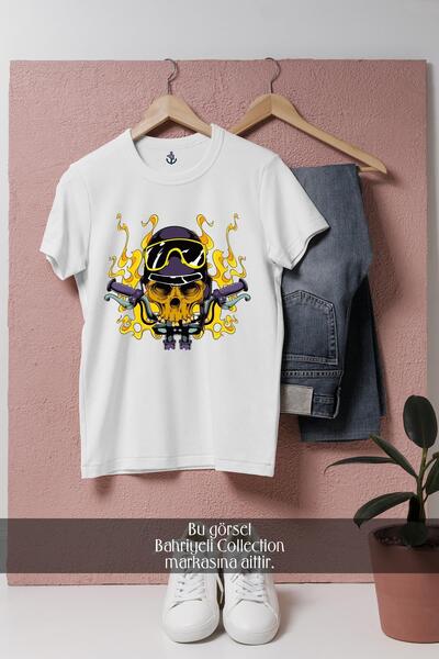 Bahriyeli Collection supradimensionat Unisex cu designul Rider cu craniu usca...