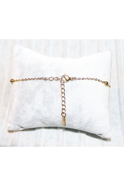 AGB Custom Hand Made Design Stainless Steel Gold Color Chain Anklet (18,5+5 cm)