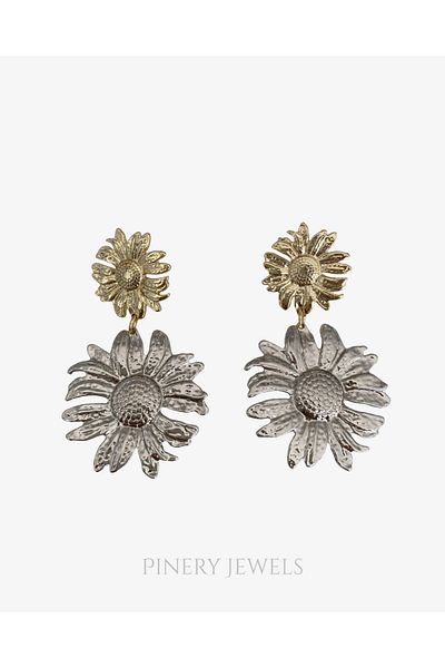 Pinery Jewels Pair of Double Sun Dangle 5.5 cm Women's Earrings