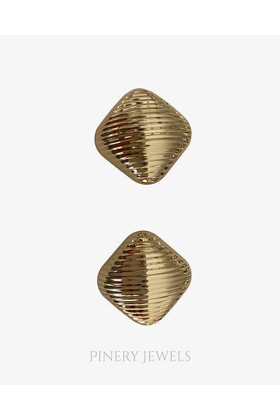 Pinery Jewels Ultra Light Quadrilateral Cut 3.5 cm Women's Earrings Pair