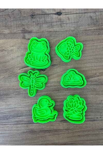 KSTECH قالب كوكيز لطيف على شكل حيوانات ونباتات البركة، قالب عجينة اللعب، مجمو...