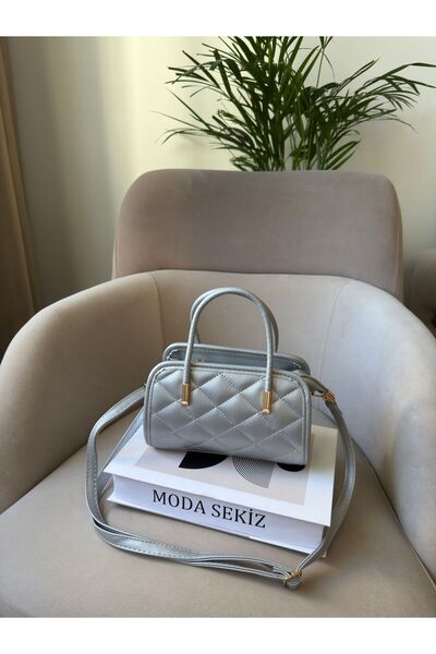 Moda Sekiz Women's Self Patterned Cross Strap Hand and Shoulder Bag