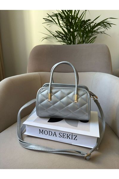 Moda Sekiz Women's Self Patterned Cross Strap Hand and Shoulder Bag