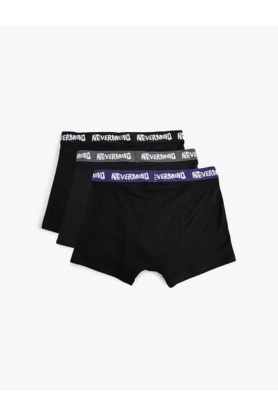 Koton New Season 3-Pece Boxer Set Oversize Slogan εμπριμέ βαμβακερό