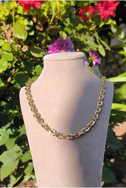 xUPING Altın Kaplama Kalın Halat Model Kolye Kararmaz 14K Rengindedir 45cm