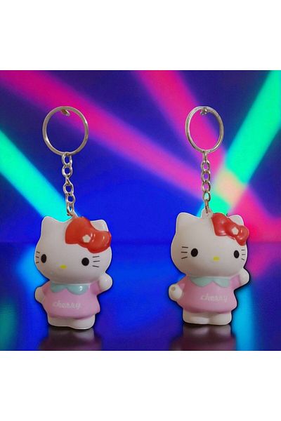 Kuzey 2 Pcs Mini Hello Ki̇tty Sukuşi̇ Keychain ​​Sensory Toy Hello Ki̇tty Toys Christmas Gifts