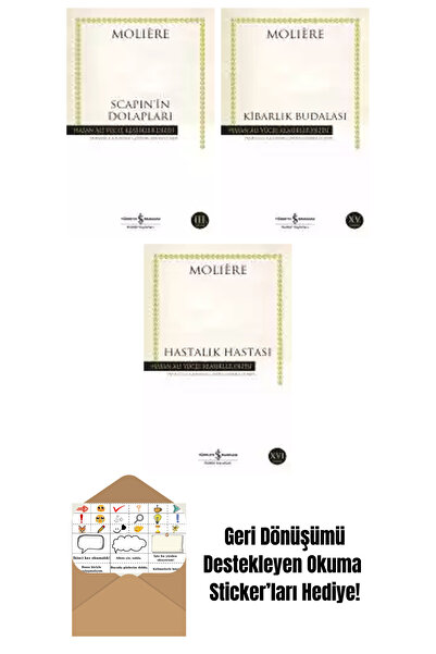 TÜRKİYE İŞ BANKASI KÜLTÜR YAYINLARI Molière 3 Kitap Seti + Okuma Sticker'ları
