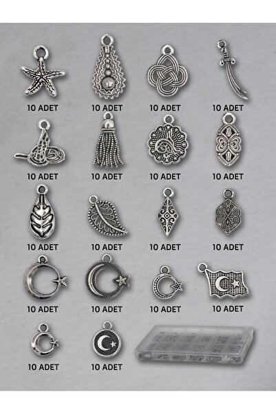 QELA COLLECTION 180 Adet Karışık Tesbih Ucu Seti | Metal Püskül Aparatı | Tak...