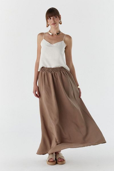 Shopping Shop Modal Fabric Skirt with Pockets Beige
