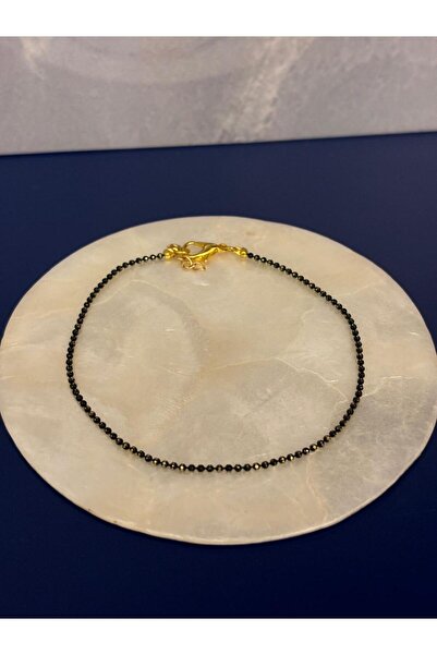 Idarosa Concept Otantik, Etnik, Bohem, Altın Rengi Gold ve Siyah Yanardöner Top Zincirli Minimal Halhal