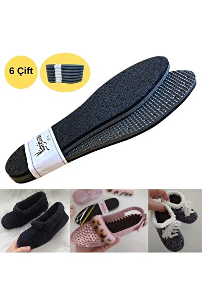 AboutThePerfect 6 Çift Siyah Yün Keçe Panduf Patik Tabanı, Hobi İçin Rahat ve...
