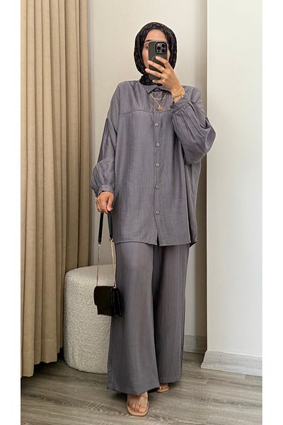 MERİÇ BOUTİQUE Summer Strawberry Linen Piping Shirt Suit